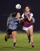 9 March 2018; Olivia Divillyy of NUI Galway in action against Joanne Doonan of Queen's University, Belfast, during the Gourmet Food Parlour HEC O'Connor Shield Final match between Queen's University and NUI Galway at the GAA National Games Development Centre in Abbotstown, Dublin. Photo by Brendan Moran/Sportsfile
