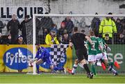9 March 2018; Cork City goalkeeper Mark McNulty drops a shot on goal resulting in Dundalk socring their opening goal during the SSE Airtricity League Premier Division match between Dundalk and Cork City at Oriel Park in Dundalk, Louth. Photo by Stephen McCarthy/Sportsfile