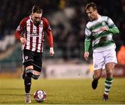9 March 2018; Ronan Curtis of Derry City in action against \s1 during the SSE Airtricity League Premier Division match between Shamrock Rovers and Derry City at Tallaght Stadium in Tallaght, Dublin. Photo by Seb Daly/Sportsfile