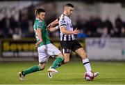 9 March 2018; Michael Duffy of Dundalk in action against Steven Beattie of Cork City during the SSE Airtricity League Premier Division match between Dundalk and Cork City at Oriel Park in Dundalk, Louth. Photo by Stephen McCarthy/Sportsfile