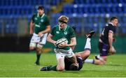 9 March 2018; Tommy O'Brien of Ireland is tackled by Bradley Clements during the U20 Six Nations Rugby Championship match between Ireland and Scotland at Donnybrook Stadium in Dublin. Photo by David Fitzgerald/Sportsfile