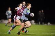 9 March 2018; Ella Durkan of Queen's University, Belfast, in action against Rachel Lyons of NUI Galway during the Gourmet Food Parlour HEC O'Connor Shield Final match between Queen's University and NUI Galway at the GAA National Games Development Centre in Abbotstown, Dublin. Photo by Brendan Moran/Sportsfile
