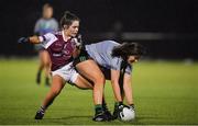 9 March 2018; Aoibhinn McHugh of Queen's University, Belfast, in action against Roisin Wynne of NUI Galway during the Gourmet Food Parlour HEC O'Connor Shield Final match between Queen's University and NUI Galway at the GAA National Games Development Centre in Abbotstown, Dublin. Photo by Brendan Moran/Sportsfile