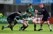 9 March 2018; Michael Silvester of Ireland is tackled by Devante Onojaife of Scotland during the U20 Six Nations Rugby Championship match between Ireland and Scotland at Donnybrook Stadium in Dublin. Photo by David Fitzgerald/Sportsfile