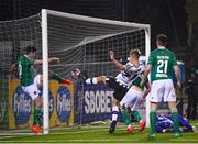 9 March 2018; Daniel Cleary of Dundalk and Shane Griffin of Cork City compete for the ball during the SSE Airtricity League Premier Division match between Dundalk and Cork City at Oriel Park in Dundalk, Louth. Photo by Stephen McCarthy/Sportsfile
