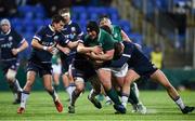 9 March 2018; Tom O'Toole of Ireland is tackled by Kyle Rowe and Stafford McDowall, right, of Scotland during the U20 Six Nations Rugby Championship match between Ireland and Scotland at Donnybrook Stadium in Dublin. Photo by David Fitzgerald/Sportsfile