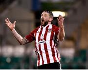 9 March 2018; Rory Patterson of Derry City reacts during the SSE Airtricity League Premier Division match between Shamrock Rovers and Derry City at Tallaght Stadium in Tallaght, Dublin. Photo by Seb Daly/Sportsfile