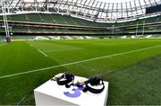 10 March 2018; TV3 pitchside studio ready prior to the NatWest Six Nations Rugby Championship match between Ireland and Scotland at the Aviva Stadium in Dublin. Photo by Brendan Moran/Sportsfile