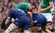 10 March 2018; Cian Healy of Ireland is tackled by Jonny Gray, left, and Gordon Reid of Scotland during the NatWest Six Nations Rugby Championship match between Ireland and Scotland at the Aviva Stadium in Dublin. Photo by Ramsey Cardy/Sportsfile