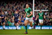 10 March 2018; Jacob Stockdale of Ireland scores his side's first try during the NatWest Six Nations Rugby Championship match between Ireland and Scotland at the Aviva Stadium in Dublin. Photo by Brendan Moran/Sportsfile