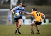 10 March 2018; Julia Buckley of UCD in action against Kaneshia McKinney of DCU during the Gourmet Food Parlour HEC O'Connor Cup semi-final match between Dublin City University and University College Dublin at IT Blanchardstown in Blanchardstown, Dublin. Photo by David Fitzgerald/Sportsfile