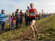 10 March 2018; Sarah Healy of Holy Child Killiney, Co Dublin, on her way to winning the senior girls 2500m during the Irish Life Health All Ireland Schools Cross Country at Waterford IT in Waterford. Photo by Matt Browne/Sportsfile
