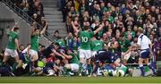 10 March 2018; Ireland players celebrate after Sean Cronin scored their side's fourth try during the NatWest Six Nations Rugby Championship match between Ireland and Scotland at the Aviva Stadium in Dublin. Photo by Brendan Moran/Sportsfile