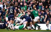 10 March 2018; Sean Cronin of Ireland goes over to score his side's fourth try during the NatWest Six Nations Rugby Championship match between Ireland and Scotland at the Aviva Stadium in Dublin. Photo by Stephen McCarthy/Sportsfile