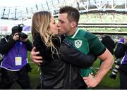 10 March 2018; CJ Stander of Ireland celebrates with his wife Jean Marié following the NatWest Six Nations Rugby Championship match between Ireland and Scotland at the Aviva Stadium in Dublin. Photo by Stephen McCarthy/Sportsfile
