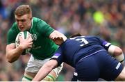 10 March 2018; Dan Leavy of Ireland is tackled by Simon Berghan of Scotland during the NatWest Six Nations Rugby Championship match between Ireland and Scotland at the Aviva Stadium in Dublin. Photo by Ramsey Cardy/Sportsfile