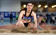 10 March 2018; Snezana Bechtina of Clonliffe Harriers AC, Co Dublin, competing in the F35 Long Jump during the Irish Life Health National Masters Indoor Championships at Athlone IT in Athlone, Co Westmeath. Photo by Sam Barnes/Sportsfile