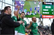 10 March 2018; Conor Murray of Ireland reacts while wathcing the final moments of the NatWest Six Nations Rugby Championship match between Ireland and Scotland at the Aviva Stadium in Dublin. Photo by Brendan Moran/Sportsfile