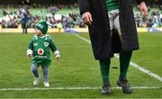 10 March 2018; Peter O’Mahony of Ireland walks alongside his daughter Indie after the NatWest Six Nations Rugby Championship match between Ireland and Scotland at the Aviva Stadium in Dublin. Photo by Brendan Moran/Sportsfile