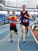 10 March 2018; Kevin Lynch of Lois Tuathail A.C. Co Kerry, competing in the M40 400m during the Irish Life Health National Masters Indoor Championships at Athlone IT in Athlone, Co Westmeath. Photo by Sam Barnes/Sportsfile
