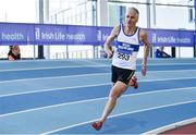 10 March 2018; Joe Gough of West Waterford A.C., Co Waterford, competing in the M65 400m during the Irish Life Health National Masters Indoor Championships at Athlone IT in Athlone, Co Westmeath. Photo by Sam Barnes/Sportsfile
