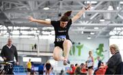 10 March 2018; Shirley Fennelly of Tramore A.C., Co Waterford, competing in the F45 Long Jump during the Irish Life Health National Masters Indoor Championships at Athlone IT in Athlone, Co Westmeath. Photo by Sam Barnes/Sportsfile
