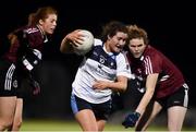 10 March 2018; Aoife Carey of IT Tralee in action against Niamh McGirr, left, and Eve Lavery of St Mary's during the Gourmet Food Parlour HEC Moynihan Cup Final match between St Mary's Belfast and Institute of Technology Tralee at the GAA National Games Development Centre in Abbotstown, Dublin. Photo by Piaras Ó Mídheach/Sportsfile