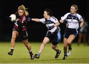 10 March 2018; Hannah Lydon of St Mary's in action against Michelle Parker, left, and Laura Clarke of IT Tralee during the Gourmet Food Parlour HEC Moynihan Cup Final match between St Mary's Belfast and Institute of Technology Tralee at the GAA National Games Development Centre in Abbotstown, Dublin. Photo by Piaras Ó Mídheach/Sportsfile