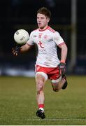 10 March 2018; Mark Bradley of Tyrone on his way to scoring his side's second goal during the Allianz Football League Division 1 Round 5 match between Tyrone and Donegal at Healy Park in Omagh, Co Tyrone. Photo by Oliver McVeigh/Sportsfile