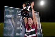 10 March 2018; St Mary's Belfast captain Aine McAlister lifts the cup after the Gourmet Food Parlour HEC Moynihan Cup Final match between St Mary's Belfast and Institute of Technology Tralee at the GAA National Games Development Centre in Abbotstown, Dublin. Photo by Piaras Ó Mídheach/Sportsfile