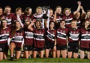 10 March 2018; St Mary's Belfast captain Aine McAlister and her team-mates celebrate with the cup after the Gourmet Food Parlour HEC Moynihan Cup Final match between St Mary's Belfast and Institute of Technology Tralee at the GAA National Games Development Centre in Abbotstown, Dublin. Photo by Piaras Ó Mídheach/Sportsfile