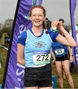 10 March 2018; Eleanor Godden of Loreto Kilkenny, after winning the junior girls 2500m during the Irish Life Health All Ireland Schools Cross Country at Waterford IT in Waterford. Photo by Matt Browne/Sportsfile