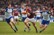 11 March 2018; Damien Comer of Galway in action against Niall Kearns, left, and Conor Boyle of Monaghan during the Allianz Football League Division 1 Round 5 match between Galway and Monaghan at Pearse Stadium in Galway. Photo by Diarmuid Greene/Sportsfile