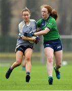 11 March 2018; Megan Maguire of U.U.C in action against Caoimhe Harvey of A.I.T during the Gourmet Food Parlour HEC Lagan Final match between U.U.C and A.I.T at the GAA National Games Development Centre in Abbotstown, Dublin. Photo by Eóin Noonan/Sportsfile