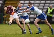 11 March 2018; Damien Comer of Galway in action against Ryan McAnespie, left, and Conor Boyle of Monaghan during the Allianz Football League Division 1 Round 5 match between Galway and Monaghan at Pearse Stadium in Galway. Photo by Diarmuid Greene/Sportsfile
