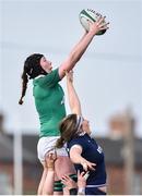11 March 2018; Aoife McDermott of Ireland wins possession from a lineout ahead of Deborah McCormack of Scotland during the Women's Six Nations Rugby Championship match between Ireland and Scotland at Donnybrook Stadium in Dublin. Photo by David Fitzgerald/Sportsfile