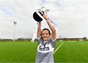 11 March 2018; U.U.C. captain Niamh Mc Bride lifting the cup after the Gourmet Food Parlour HEC Lagan Final match between U.U.C and A.I.T at the GAA National Games Development Centre in Abbotstown, Dublin. Photo by Eóin Noonan/Sportsfile