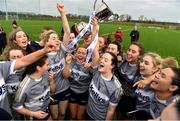 11 March 2018; U.U.C. captain Niamh Mc Bride lifting the cup among team-mates after the Gourmet Food Parlour HEC Lagan Final match between U.U.C and A.I.T at the GAA National Games Development Centre in Abbotstown, Dublin. Photo by Eóin Noonan/Sportsfile