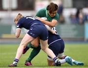 11 March 2018; Sene Naoupu of Ireland is tackled by Liz Musgrove, left, and Chloe Rollie of Scotland during the Women's Six Nations Rugby Championship match between Ireland and Scotland at Donnybrook Stadium in Dublin. Photo by David Fitzgerald/Sportsfile