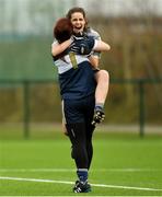 11 March 2018; Aisling Clancy of U.U.C. celebrates with her team mate Laura Kane after the Gourmet Food Parlour HEC Lagan Final match between U.U.C and A.I.T at the GAA National Games Development Centre in Abbotstown, Dublin. Photo by Eóin Noonan/Sportsfile