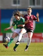 11 March 2018; Hannah O'Donoghue of Cork City in action against Lynsey McKey of Galway WFC during the Continental Tyres Women’s National League match between Galway WFC and Cork City FC at Eamonn Deacy Park in Galway. Photo by Harry Murphy/Sportsfile