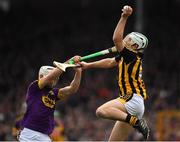 11 March 2018; Padraig Walsh of Kilkenny catches the sliotar ahead of Cathal Dunbar of Wexford during the Allianz Hurling League Division 1A Round 5 match between Kilkenny and Wexford at Nowlan Park in Kilkenny. Photo by Brendan Moran/Sportsfile