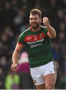 11 March 2018; Aidan O'Shea of Mayo celebrates after scoring his side's first goal during the Allianz Football League Division 1 Round 5 match between Kildare and Mayo at St Conleth's Park in Newbridge, Kildare. Photo by Daire Brennan/Sportsfile