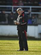11 March 2018; Mayo manager Stephen Rochford reads the programme ahead of the Allianz Football League Division 1 Round 5 match between Kildare and Mayo at St Conleth's Park in Newbridge, Kildare. Photo by Daire Brennan/Sportsfile