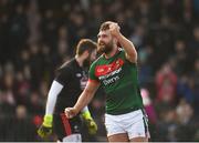 11 March 2018; Aidan O'Shea of Mayo celebrates after scoring his side's first goal during the Allianz Football League Division 1 Round 5 match between Kildare and Mayo at St Conleth's Park in Newbridge, Kildare. Photo by Daire Brennan/Sportsfile