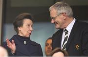 10 March 2018; Princess Anne, Princess Royal, in conversation with IRFU Vice President Ian McIlrath during the NatWest Six Nations Rugby Championship match between Ireland and Scotland at the Aviva Stadium in Dublin. Photo by Brendan Moran/Sportsfile