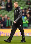 10 March 2018; Ireland head coach Joe Schmidt prior to the NatWest Six Nations Rugby Championship match between Ireland and Scotland at the Aviva Stadium in Dublin. Photo by Brendan Moran/Sportsfile