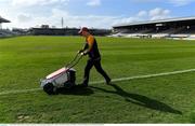 11 March 2018; Groundsman John Coogan lines the pitch prior to the Allianz Hurling League Division 1A Round 5 match between Kilkenny and Wexford at Nowlan Park in Kilkenny. Photo by Brendan Moran/Sportsfile