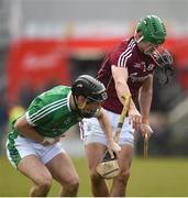 11 March 2018; Barry Murphy of Limerick and Adrian Touhy of Galway tussle off the ball during the Allianz Hurling League Division 1B Round 5 match between Galway and Limerick at Pearse Stadium in Galway. Photo by Diarmuid Greene/Sportsfile