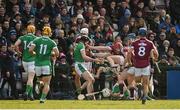 11 March 2018; Galway and Limerick players tussle off the ball during the Allianz Hurling League Division 1B Round 5 match between Galway and Limerick at Pearse Stadium in Galway. Photo by Diarmuid Greene/Sportsfile